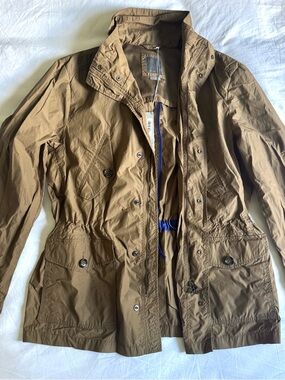 Geox Respira Field Jacket Brown with Drawcord Waist & Detachable Hood (L)